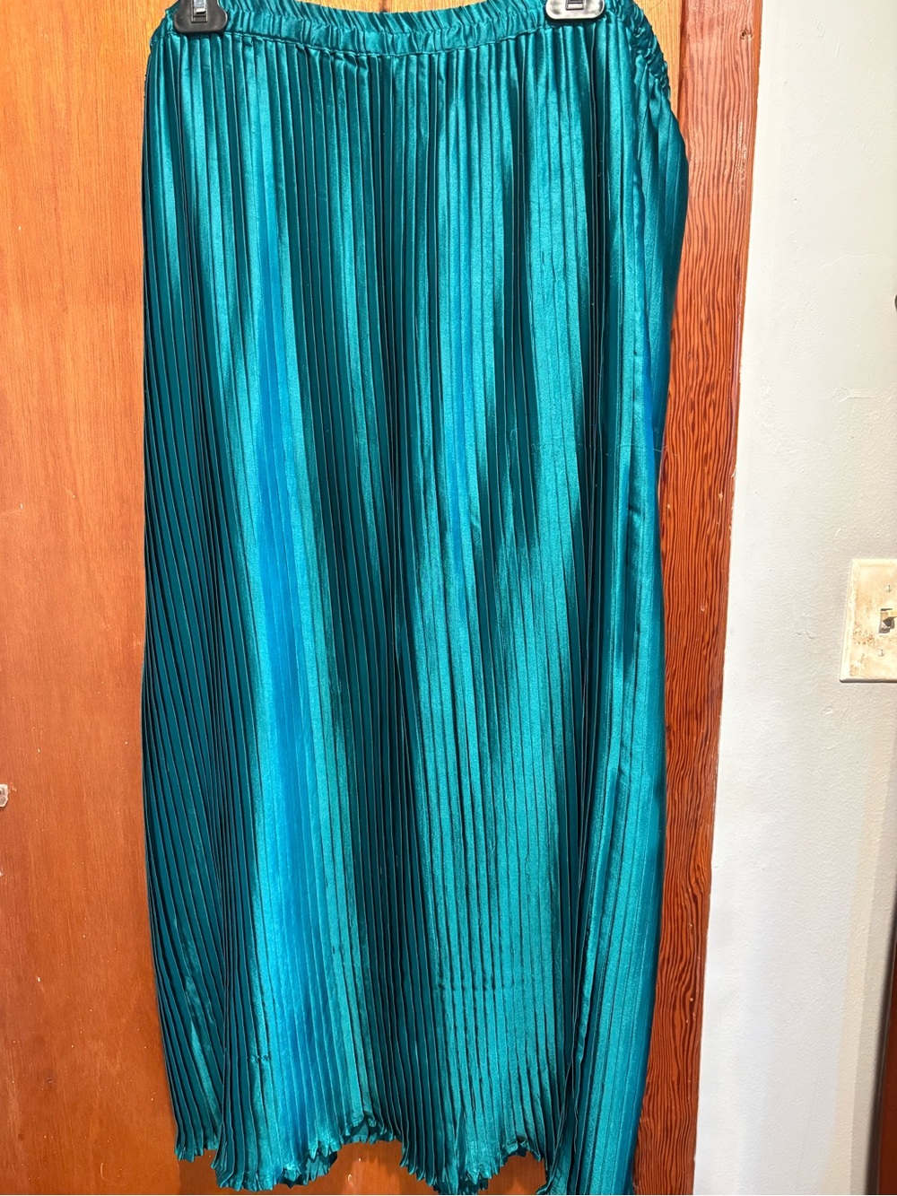 St. John Teal Pleated Maxi Skirt